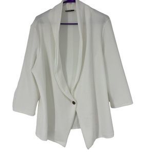 Womens Ssoulm White Size 2XL Cardigan Blazer One button Jacket Top 3779 White